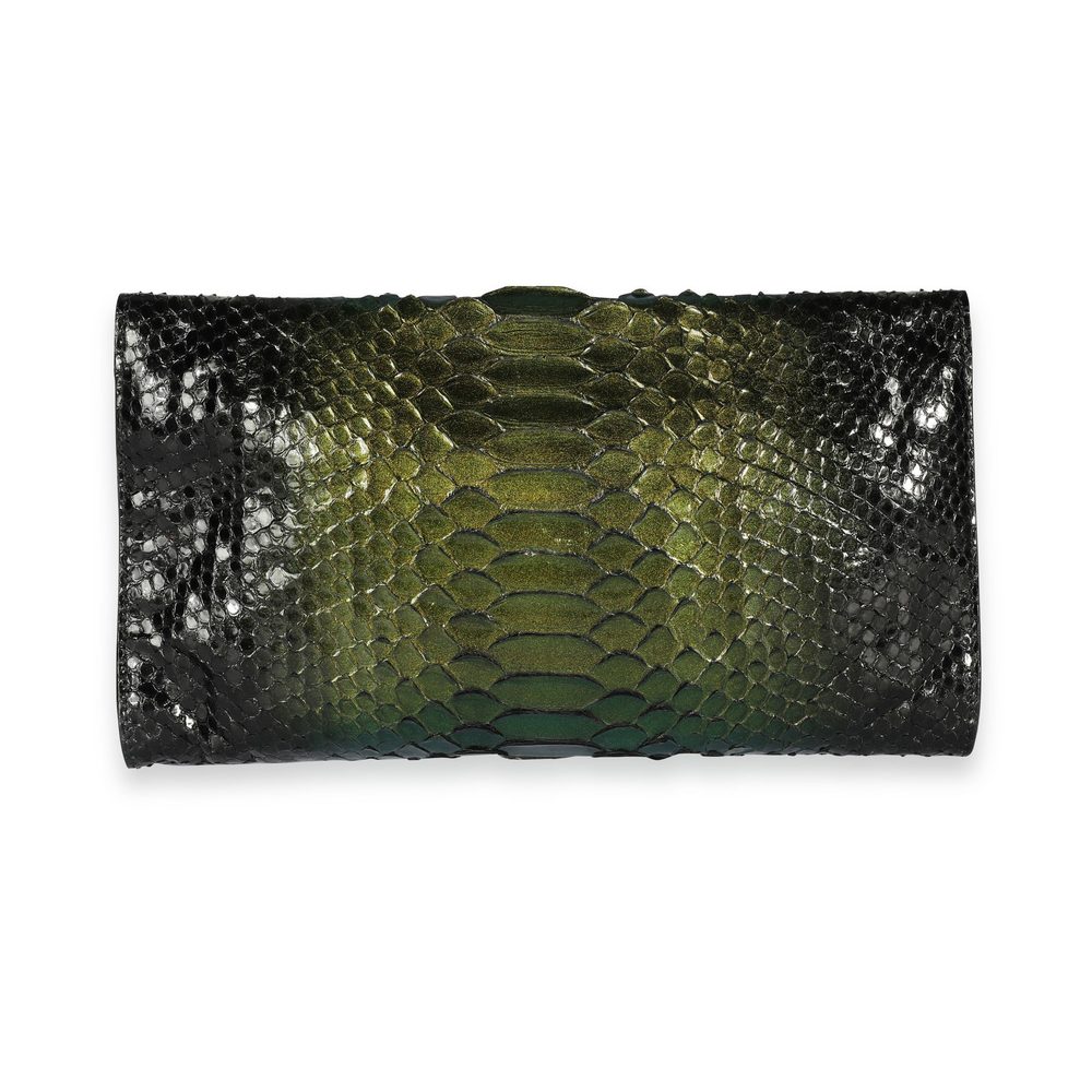 Gucci Green Python Journal Clutch - image 3